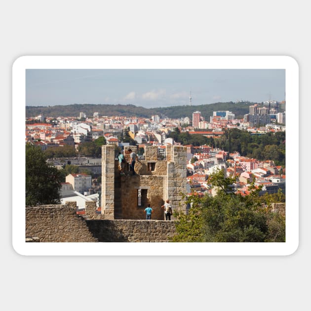 Tower of the Castelo Sao Jorge, Lisbon, Portugal Sticker by Kruegerfoto